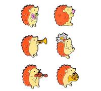 TOVINANNA Badges de Dessin Animé Broches d'Animaux Lot de 6 Pièces Décoration Vêtements Accessoires pour Garçon et Filles Présents de Fête Broches de Poitrine Insignes