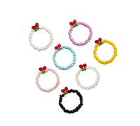 TOVINANNA Bague Bohème Perlée Colorée Anneaux Élastiques Réglables Lot 7 Pièces Multicolore Bijoux Femme Style Créatif Quotidien, Fête Taille Petite Ajustable