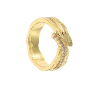 TOVINANNA Bague Feuille Ajustable en Zircon Style Rétro Bague Ouverte pour Femmes Élégant Accessoire de Mode Taille Unique