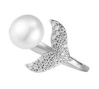 TOVINANNA Bague Sirène Ouverte Réglable Pour Femme Bague à Thème Océan Pour Fille