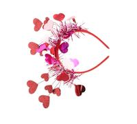 TOVINANNA Bandeau Cœur Pailleté Rouge Saint-Valentin - Serrage-Tête Flexible et Léger - Accessoire Cheveux Festif pour Soirées Mariages et Photos Souvenirs