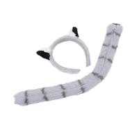 TOVINANNA Bandeau De Fête à Oreilles D'animaux Peluche Mignonne Pour Carnaval Et Fête à Thème Fille Décoration Queue De Laveur Moelleux