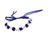 TOVINANNA Bandeau de fleurs en poterie polymère perles pour les cheveux accessoires de cheveux de mariage pour les mariées couronne de fleurs cadavre mariée casque floral pâte polymère Blue