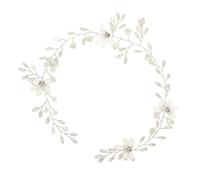 TOVINANNA Bandeau de Mariage en Cristal et Perles Fleurs Délicates, Alliage de Zinc Argenté, Structure Ergonomique, pour Cérémonie de Mariage ou Fiançailles
