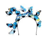 TOVINANNA Bandeau de Mariée Décoratif avec Motifs 3d Bleus, Accessoire de Coiffure Léger et Compact pour Mariage, Fête et Halloween, Serrage-tête Floral Élégant pour Cheveux Fins