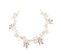 TOVINANNA Bandeau De Mariée Perles Et Fleurs Accessoire Élégant Pour Cheveux De Mariée Diadème Rhinestones Pour Célébrations Et Événements Spéciaux