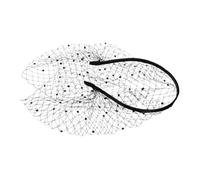 TOVINANNA Bandeau en maille strass Clip de cheveux du chapeau de fête fascinateur de thé voile pour la mariée Casque vintage chapeau avec voile Casque dansant diamant Black