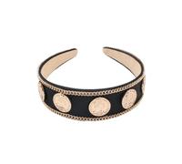 TOVINANNA Bandeau Large Tissu Satiné Noir Accessoire Élégant Et Vintage Pour Coiffure Pour Occasions Spéciales