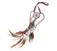 TOVINANNA Bandeau Plumes Avec Attrape- Accessoire De Cheveux Élégant Et Pour Festivals Et Occasions Spéciales Rouge