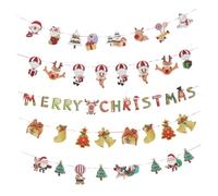 TOVINANNA Bannière de Noël Papier à Motifs Guirlande Décorative à Suspendre Couleurs Assorties Couleur Aléatoire