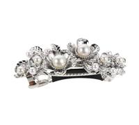 TOVINANNA Barrette Fleur Vintage avec Strass et Perles Épingle Large Alliage pour Cheveux Épais Accessoire Élégant pour Mariage et Coiffure Femme