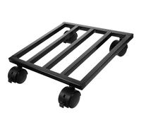 TOVINANNA Base de Plante Carrée 25cm en Fer avec roulettes, Noir | Support Mobile pour Pot, Roues Fluides et Sûres, Protège les Sols, Style Classique pour Jardin