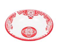 TOVINANNA Bassine en Émail Rouge 26 CM Saladier Épais pour Soupe Vaisselle Ronde Résistante à L'Usure Usage Familial et Mariage Facile à Nettoyer Empilable et Pratique