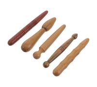 TOVINANNA Bâton de Massage D’acupression en Bois Naturel - Lot de 5 Bâtonnets Multifonctions pour Réflexologie Plantaire et Massage Corporel Shiatsu - Outil Portable pour Soulagement