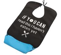 TOVINANNA Bavoir Adulte Imperméable Réutilisable Ramasse-Miettes Grand Format Tissu Résistant à L’Usure Protecteur de Vêtements Pratique pour Personnes Âgées Accessoire Repas pour Dîner