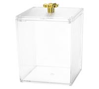 TOVINANNA Boîte à Cotons Transparente en Acrylique Organiseur de Maquillage Mon Compartiment Porte-Coton-Tiges Anti-Poussière pour Salle de Bain et Coiffeuse Rangement Élégant et