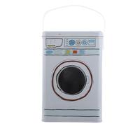 TOVINANNA Boîte à Dosettes de Lessive en Métal avec Poignée et Couvercle Étanche, Rangement Portable Forme Machine à Laver Bleu, Conteneur Compact pour Perles et Capsules de Lessive,