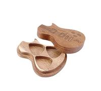 TOVINANNA Boîte à Médiators en Bois Clair Motifs, Étui de Rangement Compact pour Guitare et Ukulélé, Support Protecteur Multifonction Poussière et Chocs, Présent Original pour Musicien