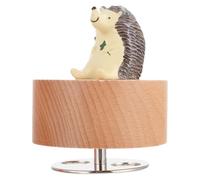 TOVINANNA Boîte à Musique Ronde en Bois Figurine Hérisson Animée Mécanisme à Remontoir Décoration Intérieure pour Chambre D’Garçon et Filles Présent Saint-Valentin pour Bureau et Salon