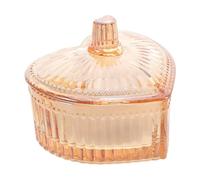 TOVINANNA Boîte à Poudre en Verre avec Houppette en Peluche Forme Cœur Portable pour Contrôle de L'huile Maquillage Visage Mariage Fête