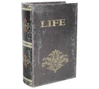 TOVINANNA Boîte de Rangement Noël en Bois Forme Bible, Petite Taille, Décorative Motifs Classiques, Boîte Présent Créative pour Bonbons et Petits Objets, Emballage Festif Pratique, 1 Pièce
