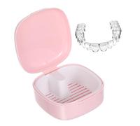 TOVINANNA Boîte de Rangement Portable pour Prothèses Dentaires Étui de Nettoyage avec Couvercle Étanche pour Voyage Usage Design Durable Couleur Sakura
