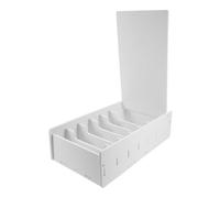 TOVINANNA Boîte de Rangement Tiroir-caisse avec Couvercle, 6 Compartiments, Plastique Pvc Résistant, Organisateur de Bureau pour Espèces et Billets, Caisse Monnaie, Coffre-fort Organisateur