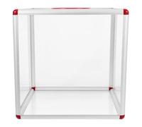TOVINANNA Boîte de Tirage Sort Transparente en Acrylique avec Cadre en Aluminium, Usage Polyvalent pour Événements et Fêtes d'anniversaire, Collecte Sécurisée et Zone de Commentaires