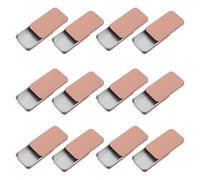 TOVINANNA Boîte en Fer-Blanc avec Couvercle Coulissant 60x34x11mm Lot de 12 Boîtes Rectangulaires Rose Doré de Rangement à Lèvres et Rouge à Lèvres Organisateur Pratique pour Soins