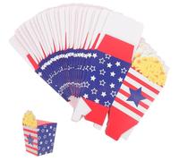 TOVINANNA Boîtes à Popcorn en Papier pour Fêtes 30 Pièces, Motifs Américains et Français, Boîtes Légères et Résistantes pour Bonbons, Snacks et Présents, Cinéma et Anniversaires