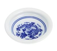 TOVINANNA Bol d'Encre en Céramique Bleu et Blanc Motif Dragon Petit Modèle Encrier Multifonction pour Peinture et Calligraphie Récipient Pratique pour Pigments et Eau Usage Artistique et