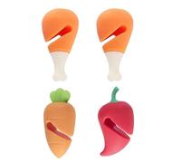 TOVINANNA Bouchon Anti-Débordement Silicone Lot 4 Formes Piment, Carotte et Pilon Poulet Lanceur Vapeur pour Casseroles et Cuisson Familiale