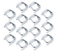 TOVINANNA Boucles de Sangle Métalliques Réglables 19 Mm, 50 Pièces, Boucles de Cerclage en Acier Galvanisé pour Feuillard Polyester, Accessoires Robustes pour Emballage Industriel et