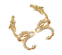 TOVINANNA Boucles Oreilles Dragon Avec Cristaux Et Clip Manchette Oreille Non Perçantes Pour Femme