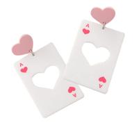 TOVINANNA Boucles Oreilles Forme De Carte De Poker Bijoux Pendants Pour Femme Cadeaux De Jeu Pour Fille