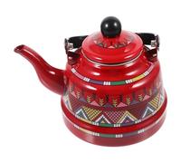 TOVINANNA Bouilloire Émaillée Rouge en Acier Inoxydable Poignée Sécurisée, Design Rétro Élégant, pour Cuisinière et Présent pour Amateurs de Thé
