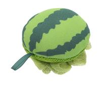 TOVINANNA Boule de Bain Exfoliante de Pastèque Verte, Éponge de Compacte 2-en-1 pour Gommage Corporel et Toilette Exfoliant, Accessoire Pratique pour Bain et Voyage