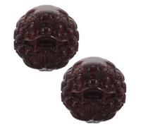 TOVINANNA Boules de Baoding Chinoises en Bois Sculpture de Lionceau Outils de Massage des Mains et Balle de Renforcement des Doigts pour Thérapie Manuelle et Relaxation des Personnes