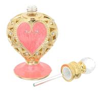 TOVINANNA Bouteille de Parfum Vide en Verre et Métal 12ml Forme Cœur Élégante et Délicate, Pratique pour Voyage, Support D'huile Essentielle et Échantillon de Parfum