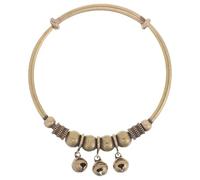 TOVINANNA Bracelet en Laiton Vieilli à Grelots Ajustable Push-Pull Bijou Bohème Artisanal pour Femme Style Vintage Ethnique Accessoire pour Noël et Usage Quotidien