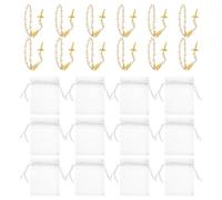 TOVINANNA Bracelets Chapelet Catholique pour Baptême et Communion, 12 Sets en Alliage et Mesh, Croix et Pleine Lune, Élégance Spirituelle pour Mariage et Fête