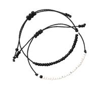 TOVINANNA Bracelets De Couple Tissés En Fil Câblé Noir Et Blanc, Réglables, Accessoires Pour Hommes Et Femmes, Usage Quotidien Et Présents D'amitié, Paire Assortie