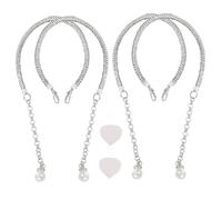 TOVINANNA Brides Perles et Paillettes Argentées en Alliage de Zinc Élastiques Amovibles Installation Facile et Marche Stable 2 Paires pour Talons Hauts pour Soirée Formelle