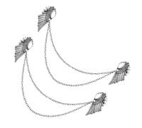 TOVINANNA Broche De Poitrine De Collier Ailes D'ange Vintage En Alliage Argenté, Épingle à Clip De Mode, Lot De 2, Unisexe, Décoration De Vêtements Pour Chemise Et Costume