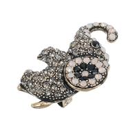 TOVINANNA Broche Éléphant Rétro en Cristaux Gris Scintillant, Épingle de Robe Élégante pour Mariage et Fête, Accessoire Bijoux Fantaisie Femme, Ornement Animalier pour Paquet, Manteau