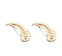 TOVINANNA Broche en Alliage Doré Plume Perles, Épingle de Poitrine Décorative Élégante, 2pcs, pour Banquet et Célébrations