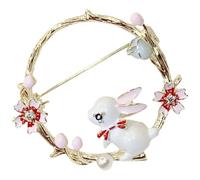 TOVINANNA Broche Lapin Adorable de Couronne, Accessoire Kawaii pour Femmes, Fixation Sécurisée, Style Japonerie, pour Paquet et Manteaux, pour Fêtes et Anniversaires