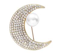 TOVINANNA Broche Lune Scintillante Élégante En Métal Doré Maintien Chemise Femmes Accessoire De Mode Pour Fêtes Et Occasions Spéciales Taille s