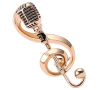 TOVINANNA Broche Microphone Musicale Dorée Élégante Bijoux pour Femmes Épingle Décorative pour Robe de Soirée et Présents pour Collègues en Occasions Spéciales