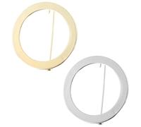 TOVINANNA Broche Ronde Facile à Utiliser Valve de Sécurité en Alliage 2 Pièces Design Simple et Élégant Blanc et Or pour Occasions et Fêtes